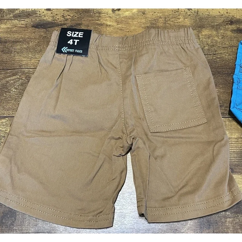 Street Rules Boys 2-Piece Set Shirt, Shorts Sz 4T Sz 4 Toddler Back To School